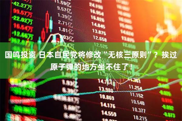 国鸣投资 日本自民党将修改“无核三原则”？挨过原子弹的地方坐不住了！